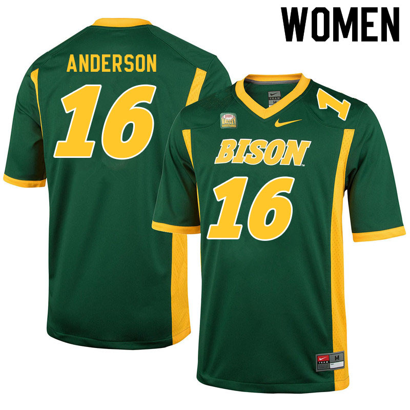 Women #16 Peter Anderson North Dakota State Bison College Football Jerseys Sale-Green